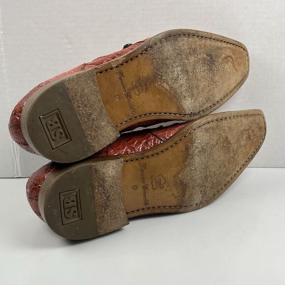 Belvedere Valiente Rust Crocodile Leather Double Monk Strap Shoes Mens Size 9 main image 9